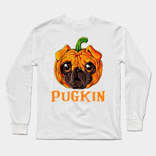 Pugkin Funny Pug And Pumpkin Long Sleeve T-Shirt